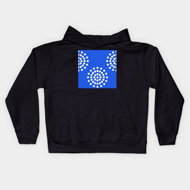 Pattern with white dots on blue background Kids Hoodie by marina63